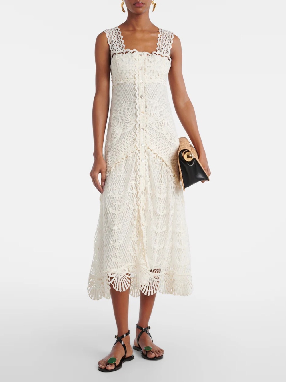 Farm Rio Nautical Guipure Maxi Dress Off White – Size Small - Picture 1 of 6